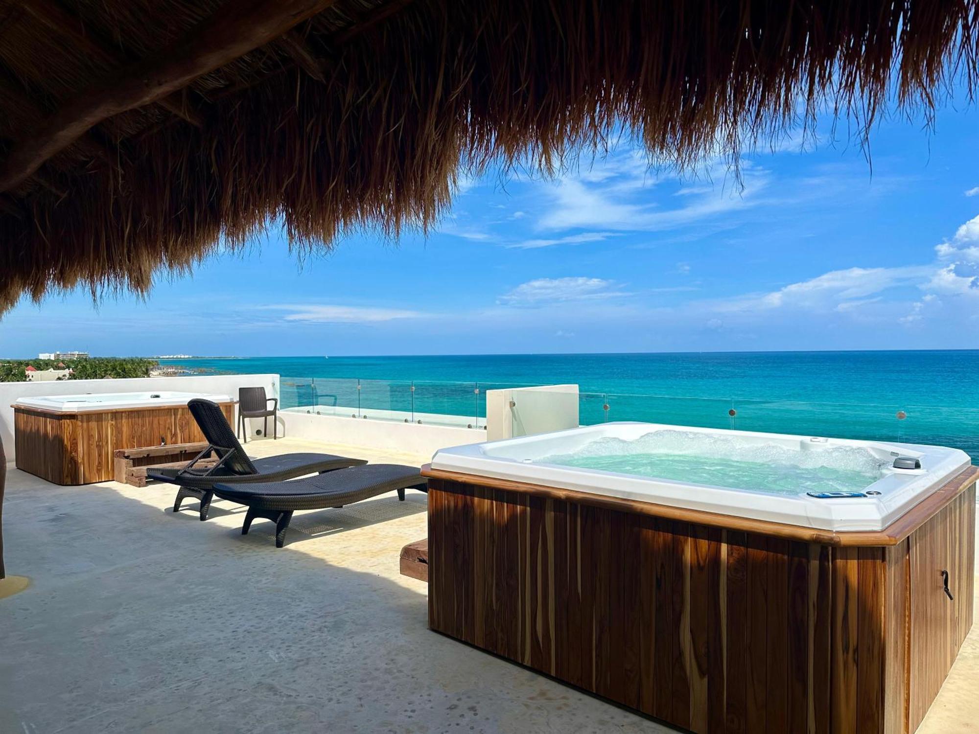 Angelina 28 Beachfront And Family Apartments - Modern And Relaxing Long Stays - 20 Min From Cancun Airport Puerto Morelos Exteriör bild