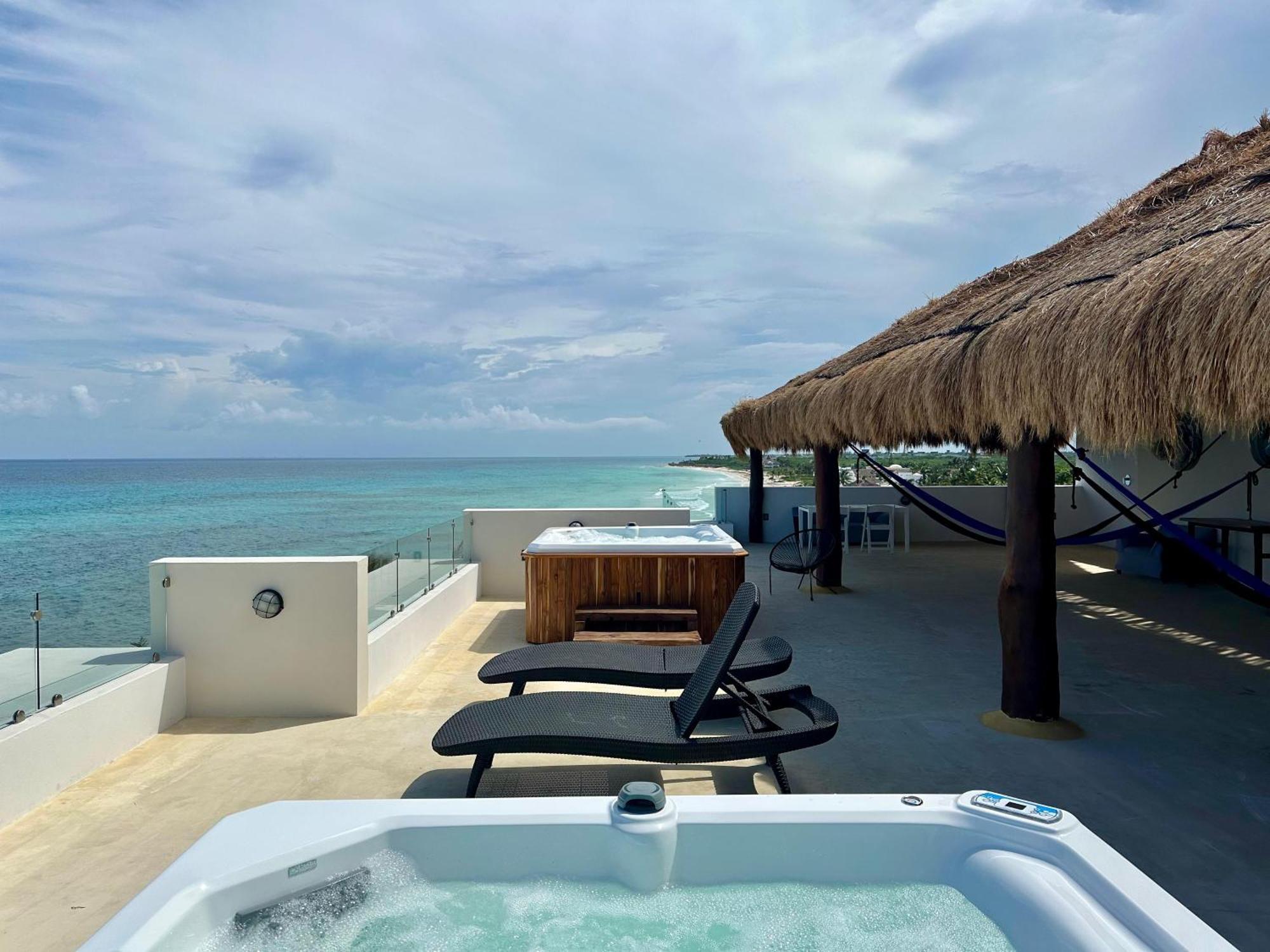 Angelina 28 Beachfront And Family Apartments - Modern And Relaxing Long Stays - 20 Min From Cancun Airport Puerto Morelos Exteriör bild
